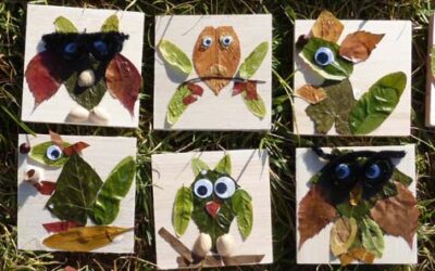 LES ANIMAUX DE « LA LEÇON DE PROFESSEUR HIBOU » EN FEUILLES SÈCHES